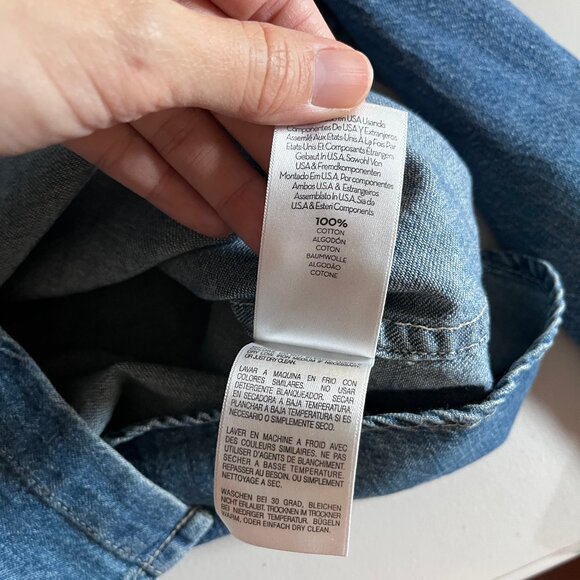 David Bowie Western Denim Snap Shirt By Mother Jeans - Men's Size M - Blue - Picture 11 of 12